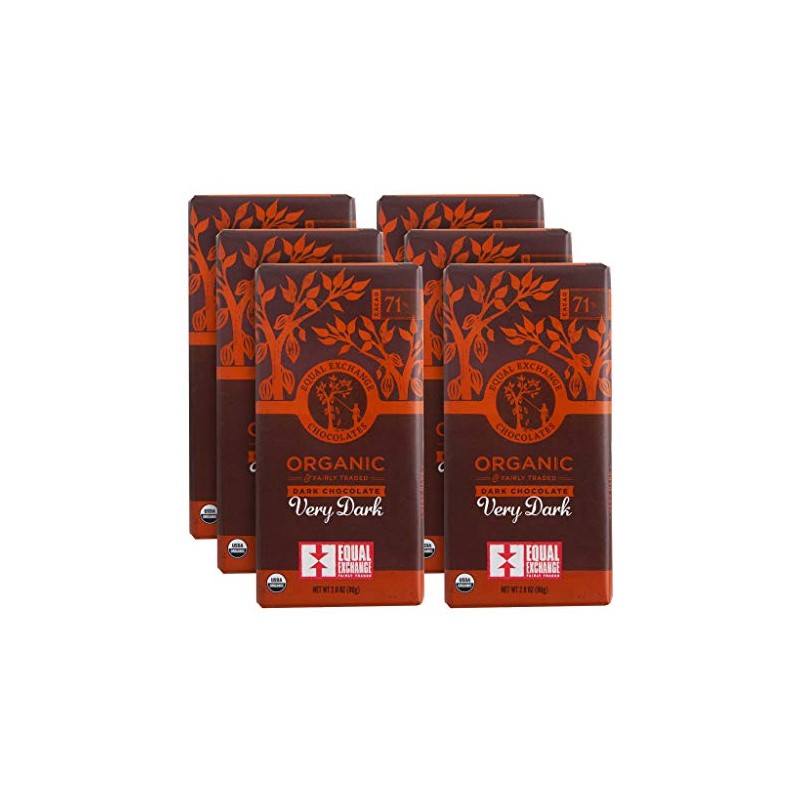 Equal Exchange Organic Very Dark Chocolate, 2.8 Ounce, Pack of