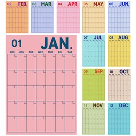2025-2026 Undated Large Wall Calendar Dry Ease 18 Month Colorful Reusable Calendar Blank Planner for Wall with Big Writing Space for Office Home School Organizing 12 x 16 Inch