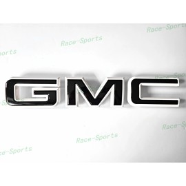 Auto GMC 2PCS Set Front Rear White Black GMC Emblems Badges Fit For 2021+ Yukon Yukon XL