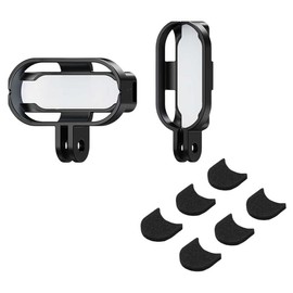 Sruim Insta 360 GO 3/GO 3S Magnetic Vertical & Horizontal Action Mount Set with Mic Wind Muff for Insta360 GO 3/GO 3S（Black）