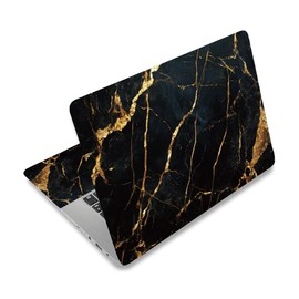 PLIGREAT Black Gold Marble Laptop Skin Sticker Decals Fits 12" 13" 13.3" 14" 15 inch Laptop Universal Removable Vinyl Notebook Art Protector Netbook PC Cover Decal