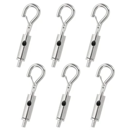 PATIKIL 6 Pcs Steel Wire Rope Hanger for 1/16-3/32 Stainless Steel Cable Guide Wire Rope, Portable Hook & Eye Turnbuckle Tension Adjustable Hanging Accessories