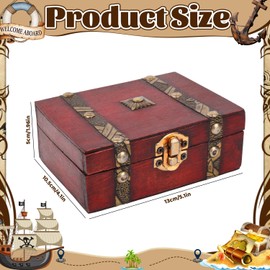 RNHDLY Pirate Treasure Chest Children's Birthday, Gold Taler Pirate Treasure with 100 Gold Coins, 100 Fake Gemstones and 1 Treasure Chest for Pirate Party, Treasure Hunt Children's Birthday