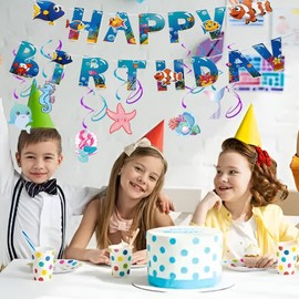 8Pcs Under The Sea Party Decorations Set, Under Sea Hanging Swirls Decor & Ocean Animal Hanging Swirls for Sea Animal Hanging Decorations &Under The Sea Party Decorations and Room Decorations