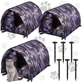 DoubleFill 3 Pcs Cat Houses for Outdoor Cats Winter Weatherproof Insulated Stray Feral Cat Dog House Outdoor Pet Shelter Waterproof Warm Pet Cave Wild Animal