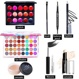 Joyeee Make up set for women, professional make-up sets, make-up set for face, eyes and lips - eyeshadow palette, lipstick, mascara, concealer, brush