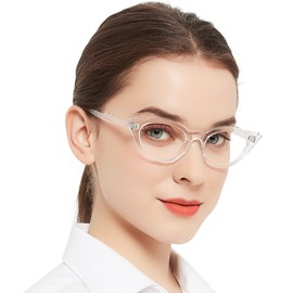 OCCI CHIARI Cat Eye Reading Glasses for Women Cateye Stylish Readers Glasses 1.0 1.25 1.5 1.75 2.0 2.25 2.5 2.75 3.0 3.5 (Clear,200)