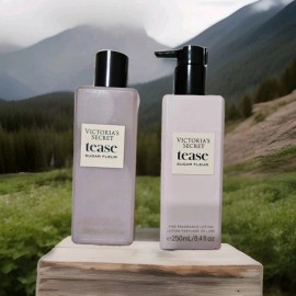 Victoria's Secret 2 PCS SET VICTORIA'S SECRET TEASE SUGAR FLEUR MIST &TEASE SUGAR LOTION FULL SIZE - 2 Piece set Mist+Lotion