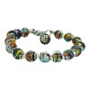 Murano Glass Bracelet Multi Colour Silver Handmade Armband Venice 15