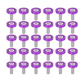 X AUTOHAUX 30pcs Car Bumper Mudguard Washer Bolts M6x1.0 Aluminum Alloy Purple