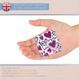 Destination Vinyl ltd Fridge Magnet - Love Heart Drawings Art Cute Fun for Office, Cabinet and Whiteboard, Magnetic Stickers, 45620