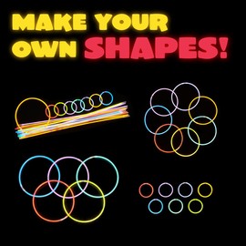 JOYIN 300 Pack Glow Sticks, 100ct 22'' Necklaces and 200 Pcs 8" Glow Sticks Bulk with 300 Pcs Connectors, Bright in The Dark Party Supplies, Neon Light Up, Halloween Party Favors