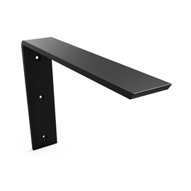 Iron Supports Front Mount L Bracket - Heavy Duty Steel Countertop Bracket for Granite Countertops - Support Bracket for Counters, Benches, Shelves & More (Matte Black - 14" Deep x 10" High)