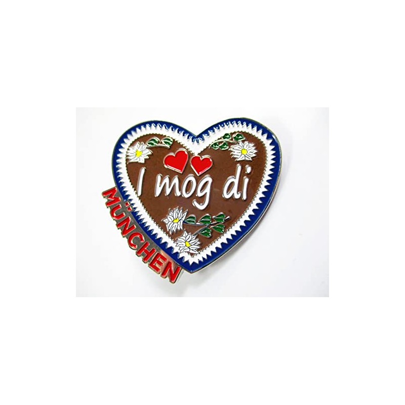 Munich Bavaria Magnet Metal Souvenir Germany Heart I Mog di