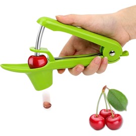 Cherry Pitter Tool, Olive Pitter, Cherry Stoner Remover with Stainless Steel Rod,for Making Cherry Jam (Green)