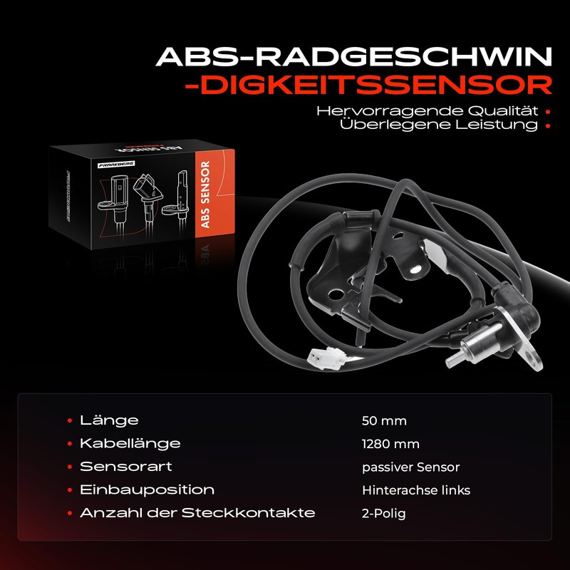 1 x ABS sensor wheel speed rear left for 626