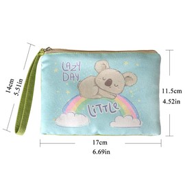 Rantanto Small Cute Cash Coin Purse, Canvas Change Purse, Kawaii Coin Pouch With Handle Christmas Gift For Women Teenager Girls (BG0015-1 Koala)
