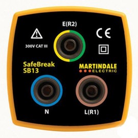 Martindale SB13 - Safebreak 13 Amp 230 Volt R2 Mains Socket Testing Adaptor, For Any Meter Using Standard 4 Millimeter Test Lead Probes from Testermans