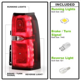 ACANII - For 2015-2020 Chevy Tahoe Suburban OE Style LED Tail Light Brake Lamp Assembly Replacement - Passenger Side