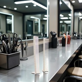 Juego De 2 Peines Profesionales Para Cortar El Pelo, De Color Blanco, Para Peluquería, Para Medir El Peinado, Para Peluqueros, Herramientas Y...      