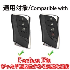 wnilian for Lexus Key fob Cover Keychain keyshell Key Case Compatible with 2018-2024 ES350 RX350h LC500h LS500h UX200 UX250h ES250 ES300h GX460 NX350 NX450(Black)