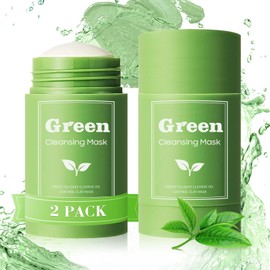 PAINISTIC Green Tea Clay Face Mask - Green Tea Skin Care for Blackheads Removal, Pore Cleansing, Deep Cleanse Mask for All Skin Types (2 PCS)