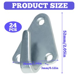 Pack of 24 Three-Hole Tarpaulin Hooks, Guy Hooks Made of Galvanised Cast Iron Mesh Hooks Mounting Hooks Robust Three-Hole Hooks Ideal for Trailer Net Tarpaulin Load Securing Taillift