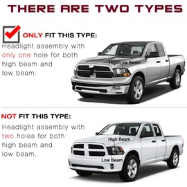 JSBOYAT Fits for 2009-2012 Dodge Ram 1500 2500 3500 Halogen Headlight Assembly OE Replacement Headlamp w/Bulbs Black Housing with Amber Reflector (Only Fit for Dual Beam Model)