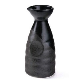 Happy Sales Tokkuri Ceramic Sake Bottle server 10 fl oz Japanese Restaurant Supply (BlackBlack)