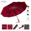 Kelinter® Wooden Handle Windproof Folding Umbrella with Auto Open and