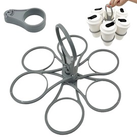 6-Cup Drinks Carrier, Portable Foldable Cup Holder, Plastic Beverage Tray Water Bottle Carrier for Festivals and Sports Events