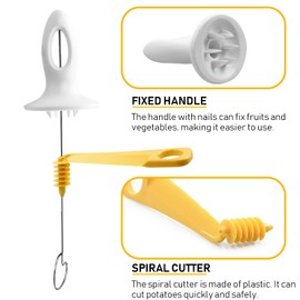 Potato Slicer Spiral Cutter, Tornado Potato Slicer, Twisted Potato Slicer, Potato Tornado Chips Making Tool, Fancy Fry Chips Gadgets