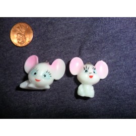 Vintage Plastic Minature Big Head Mice