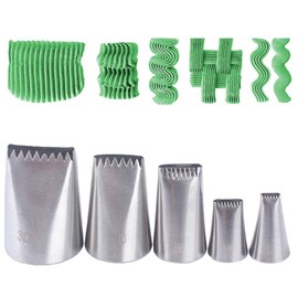 Tabiger Piping Nozzles Kit, 5pcs Half Row Woven Flower Nozzles Braided Decorating Tips Cream Icing Piping Nozzles Ribbon Pastry Tip DIY Baking Tools Kit