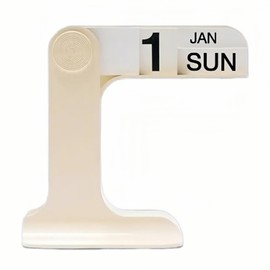 Beleda Flip Perpetual Calendar, Desk Calendar 2024-2025 For Daily Office Home Decor Desk Ornament Desk Accessories Home Office Decor Monthly Weekly Daily Desktop Perpetual Calendar (Beige)