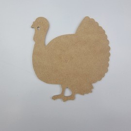 8" Turkey, Unfinished MDF Art Shape by Wooden Craft Cutouts