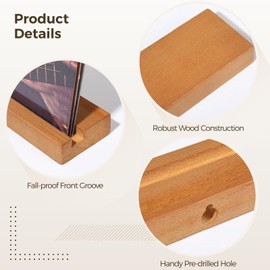 OMISTAR 6 Pcs Vinyl Record Holders, Wall-Mounted Record Display Shelves, Vintage Wood Album Display Holders, Retro CD Wall Stands, LP Book Art Storage Racks for Home Decor