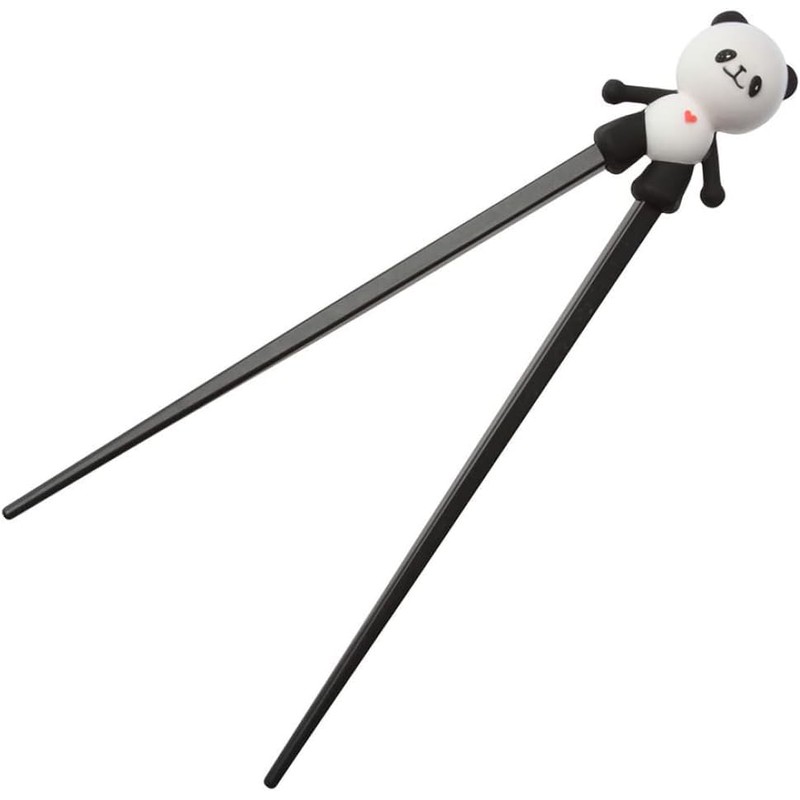 1Paar Schwarz Training Essstäbchen,Niedliche Panda-Essstäbchen Wiederverwendbare Silikon-Essstäbchen Hitzebeständig Kleinkind-Essstäbchen Helfer