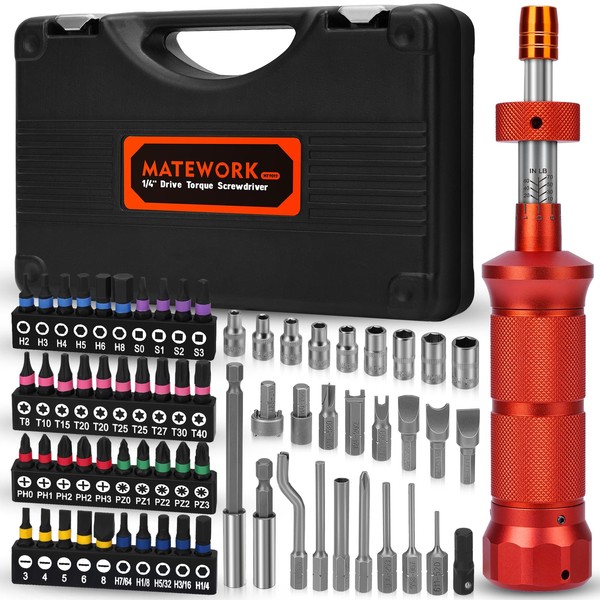 68Pcs Torque Screwdriver Wrench Set 10-70 IN. LB, Inch Pound