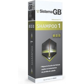 Sistema GB SHAMPOO 1 Hombre, con Ketokonazol que ayuda a normalizar y mejorar las funciones del folículo, frasco 230 ml
