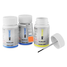 MG PRIME Autolack Lackstift Set für Opel GL5 Safran Orange Metallic Grundlack Basislack Klarlack je 50ml