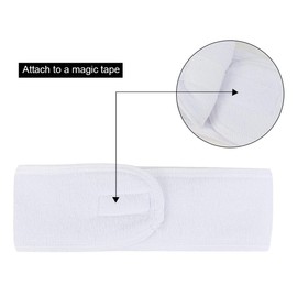 Spa Facial Headband - 2 PCS Make Up Wrap Head Shower Sport Terry Cloth Headband Adjustable Stretch Towel With Magic Tape