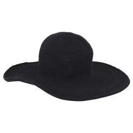 San Diego Hat Company Women's Black 4 Inch Cotton Crochet, One Size