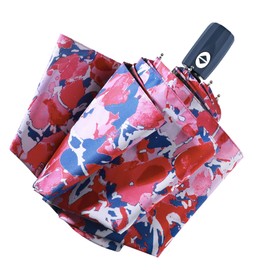 FDJASGY UV Sun Umbrella Compact Folding Travel Umbrella Auto Open Close Compact Folding Rain Umbrellas for Women Men Blocking UV 99.98% Peony