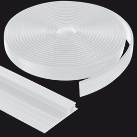 Pushglossy 28 ft Vinyl Sliding Screen Door Bug Seal Strip Adjustable Width 3/4" to 1-3/8" Bug Strip Screen Door Weather Stripping Side Insect Draft Stopper Seal for Window Patio Frame Filler(White)