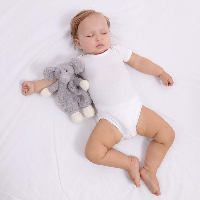 Apricot Lamb Stuffed Animals Security Blanket Gray Elephant Infant Nursery