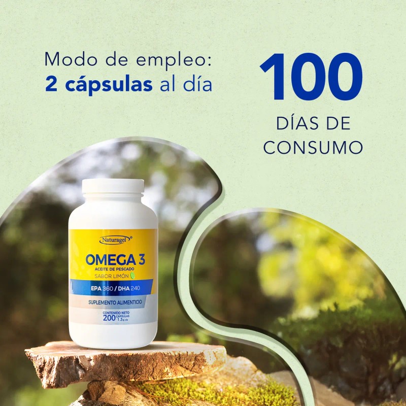 Omega 3 Epa 360 Dha 240 200 Cpsulas Naturagel Sabor