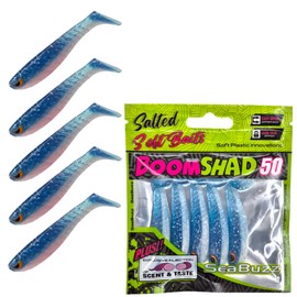 SEABUZZ Rubber Fish Fishing Lure Set 5 Pieces x 50 mm - Rubber Bait for Catfish and Zander & Pike - Trout & Perch Artificial Bait - Predator Fish Fishing Set - Fresh and Saltwater Fishing Equipment