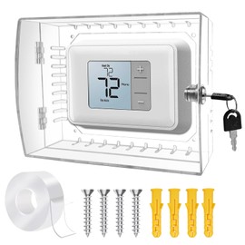 Large Thermostat Lock Box Cover with Key, Clear Thermostat Cover with Lock Compatible With Home Thermostat On Wall, AC Lock Box Cover with Key Fits Thermostats 4.8"H x 6" W or Smaller (1pack)