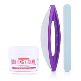 Kit de Pulido de Uñas, Herramientas de Manicura Profesional con Lima de Uñas y Pincel para Cuidado de Uñas en Casa